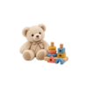 Teddy bear and colourful wooden stacking game for kids