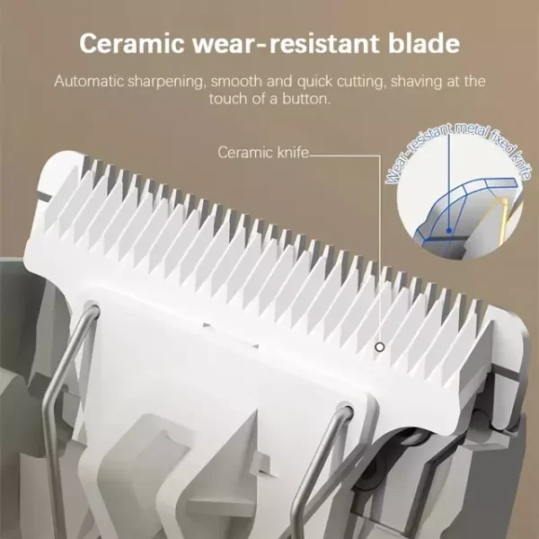DOCO Hair Trimmer Ceramic Blade Close-up Close-up of the DOCO hair trimmer blade with a ceramic blade illustration