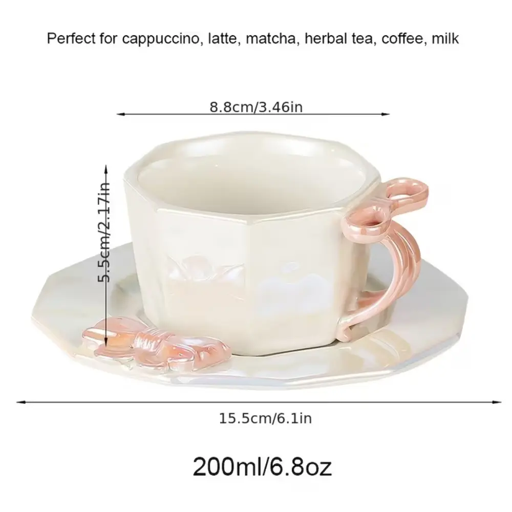 Floral Ceramic Coffee Cup Set measurement