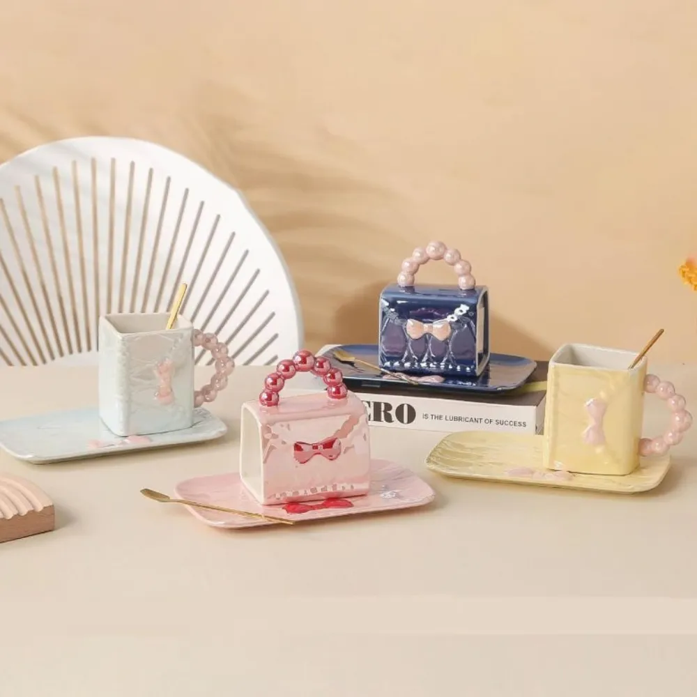 Colorful handbag-shaped coffee cups