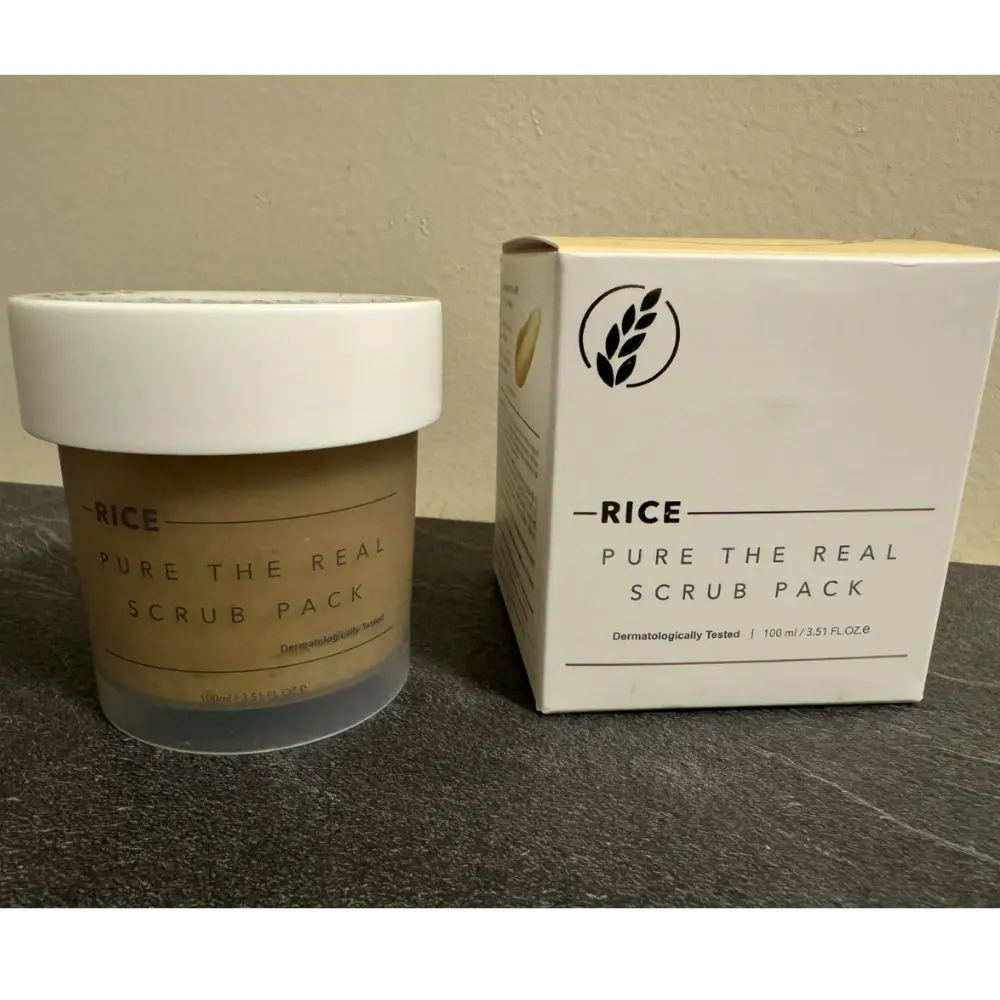 Rice Pure Scrub Pack Ingredient Label THANK YOU FARMER Rice Pure The Real Scrub Pack back label