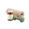Wellness-essentials_-bottle-dumbbell-and-yoga-mat