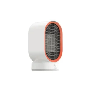 White VIOMI VXNF01 mini desktop heater with orange trim and black front grille