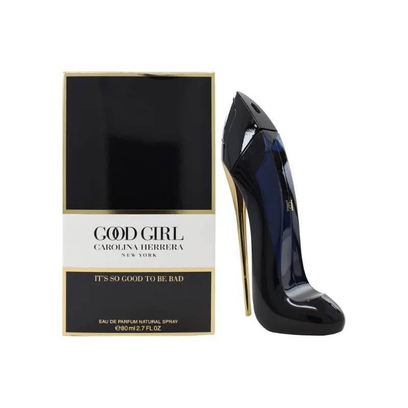 Carolina Herrera Good Girl EDP Bottle and Box Carolina Herrera Good Girl Eau de Parfum bottle with its retail box