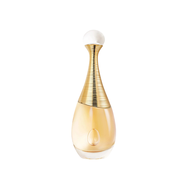 Dior J’adore Eau de Parfum for Women Dior J’adore Eau de Parfum bottle with golden liquid, gold-coloured neck and rounded cap