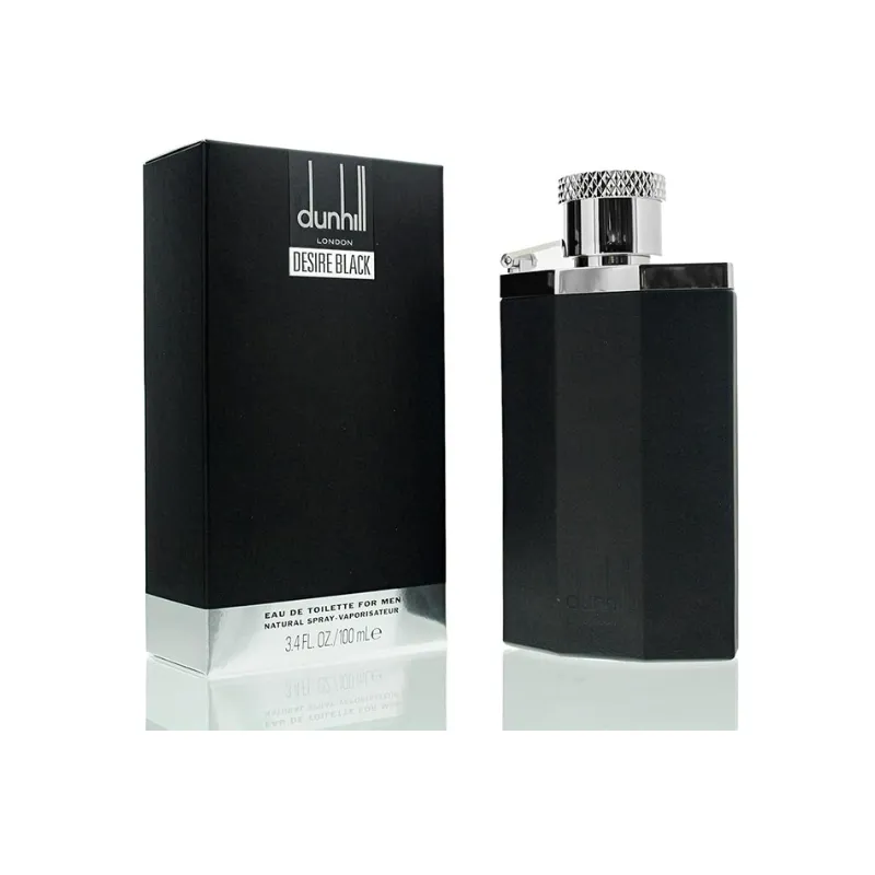 Dunhill Desire Black 100ml Bottle and Box Dunhill Desire Black EDT 100ml bottle with its retail box