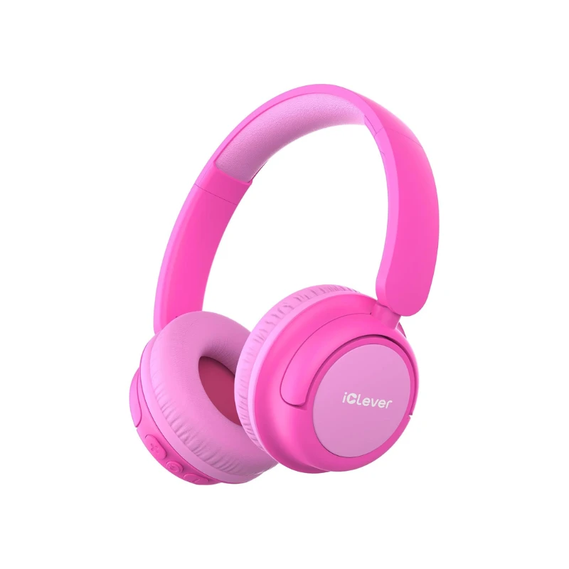 iclever-bth22-kids-bluetooth-headphones pink (1) Adjustable headband and cushioned ear cups on iClever BTH22 headphones