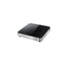 Modern black induction cooker with silver sides and touch controls