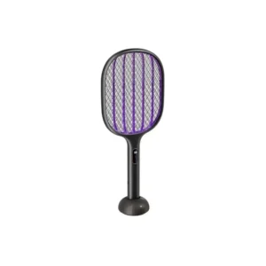 Qualitell S2-W black electric mosquito swatter with standing base